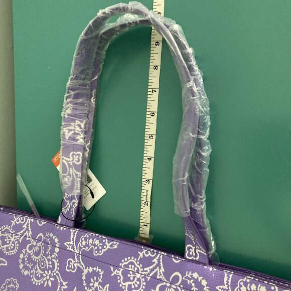 Vera Bradley NWT East West Tote Cotswolds Dahlia Purple Silver Floral VHTF - Picture 13 of 14